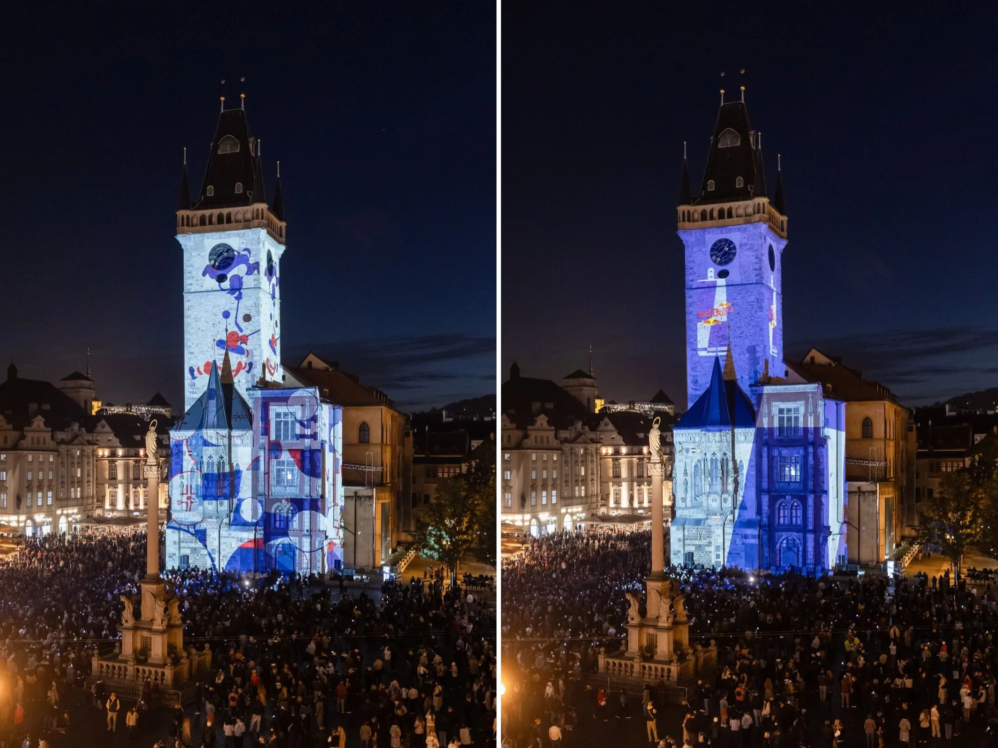 Red Bull → videomapping na Staroměstské radnici